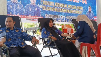 Bakti Sosial Pemko Langsa, Kumpulkan 35 Kantong Darah Peringati HUT KORPRI Ke-54.
