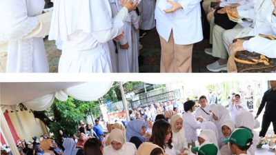 Perempuan Partai Gerindra Bagikan 750 Paket Sembako dan Santunan Anak Yatim di Jakarta.