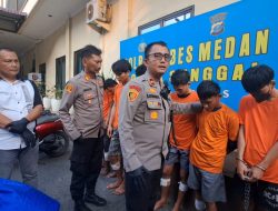 Polsek Sunggal Ringkus 7 Specialis Begal Malam, 5 Orang Di Tembak.