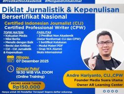 Diklat Jurnalistik AR Learning Center Resep Menulis Berita Dengan Baik dan Benar Via Zoom