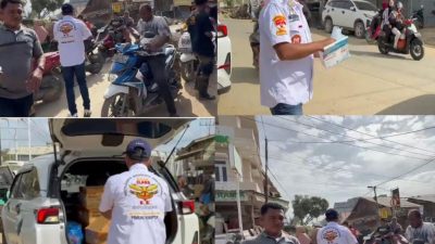 Elang Tiga Hambalang DPP Aceh Sebar 5.000 Masker untuk Empat Wilayah Terdampak Bencana