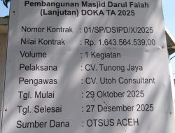 Diduga Limit Kontrak Pembangunan Pagar Masjid Darul Fallah Sudah Habis, Pekerjaan Masih Saja Berlanjut.