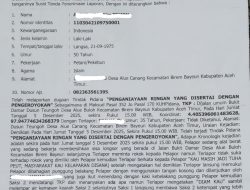 Atas Laporan Polisi, Dugaan Kasus Penganiayaan Serta Pengeroyokan, Sebagai Korban Ketua Tuha Phet Alur Canang.