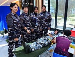 Sambut HUT Ke-63 Kowal, Prajurit Wanita TNI AL, Gelar Donor Darah Wujud Pengabdian Untuk Negeri.