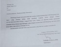 LSM Bungoeng Lam Jaroe, Surati Kapolda Aceh Dan Kapolres Langsa, Terkait Laporan Polisi Ke Polres Langsa.