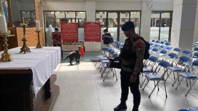 Sterilisasi Gereja Katedral, Jakarta Pusat, Brimob PMJ Pastikan Keamanan Ibadah Natal