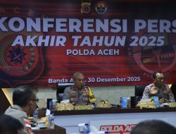 Polda Aceh, Gelar Konferensi Pers Akhir Tahun 2025, Paparkan Capaian Kinerja Dan Situasi Kamtibmas.