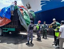 Lanal Semarang, Sita 7 Truk Muatan Ilegal Di Tanjung Emas, Kerugian Negara Miliaran Rupiah.