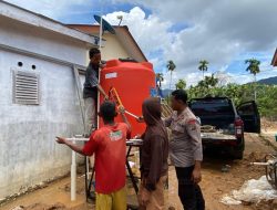 Pulihkan Kehidupan Pasca Banjir, Brimob Batalyon C, Bersinergi Bangun Air Bersih Dan Fasilitas Warga, Di Batang Toru