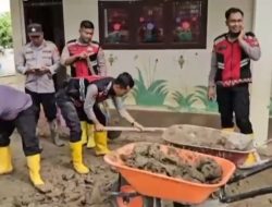 Gotong-Royong Polri Dan Masyarakat, Polres Pidie Jaya, Percepat Pemulihan Pasca Banjir Dan Fasilitas Pendidikan.