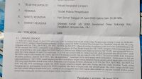 Dokumentasi Foto Surat Laporan Kepolisian Korban Penganiayaan